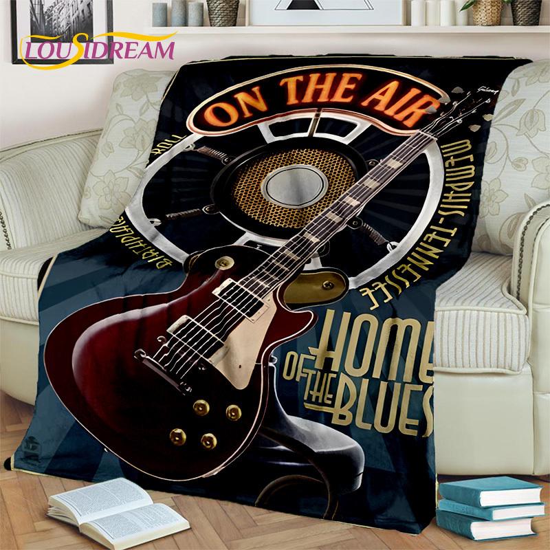 Electric Guitar Bass Classical Guitar Blanket,Throw Blanket for Home Bedroom Bed Sofa Picnic Office Hiking Leisure Nap Cover Kid