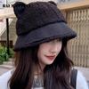 Fuzzy Faux Fur Fisherman Cap Fluffy Plush Warm Hats Cat Ear Fisherman Cap  Outdoor Wear