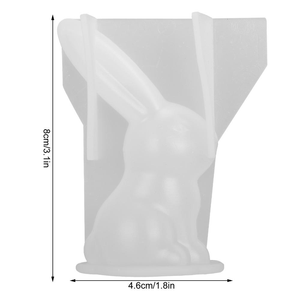 Silicone 3D Rabbits Resin Mould Bunny 3D Animal Silicone Mould Cute Transparent Long Ears Rabbits Mould DIY Handmade Craft