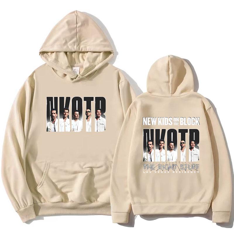 

NEW KIDS ON THE BLOCK NKOTB Band Fashion Hoodies The Right Stuff Las Vegas Sweatshirts Long Sleeve Male Hooded Pullovers Unisex M хакі