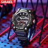 SMAEL Sports Watches 50m Waterproof DUAL DIAL TWO TIMEZONE Watch Stopwatch Alarm Clock 8086 Young Fashion Quartz Wristwatches
