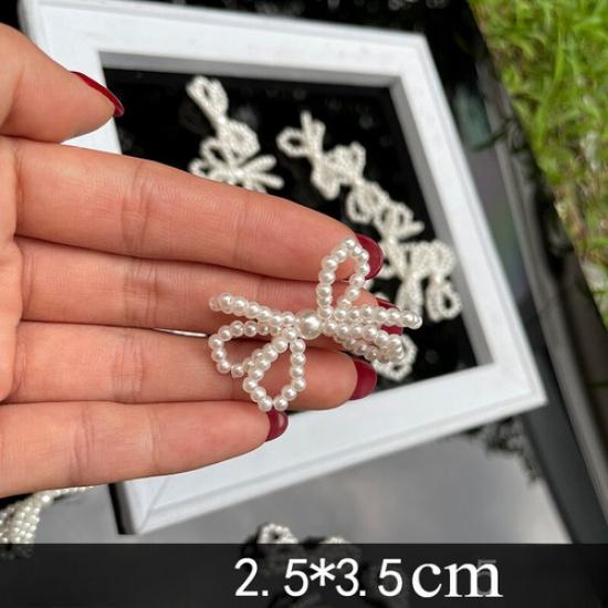 10X DIY Crystal Beads Bow Decor Pendant Clothing Earrings Hat Bow Sew Accessory