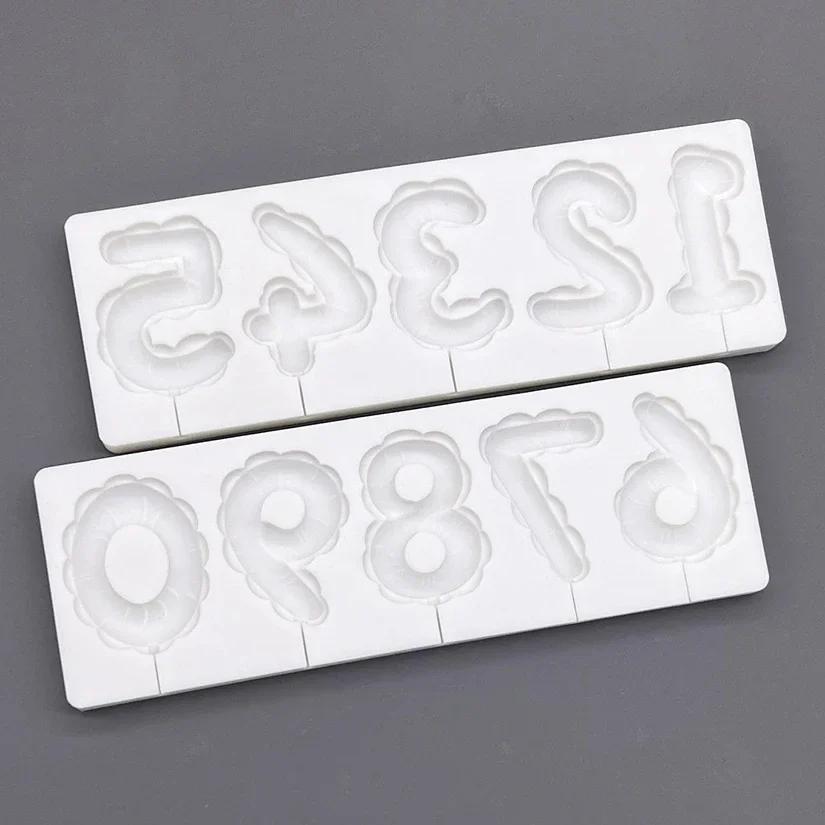 Number Lollipop Silicone Sugarcraft Mold Resin Tools Cupcake Fondant Cake Decorating Tools