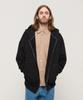 Cargobros Circle Pocket Oversized Zip-Up Hoodie (Black)