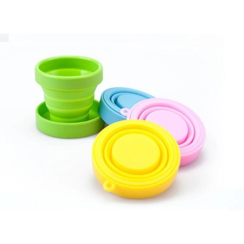 170 Platinum Folding Silica Gel Cup Candy Color Design Shrink Outdoor Use Drinking Glass Lightweight to Carry and Storage