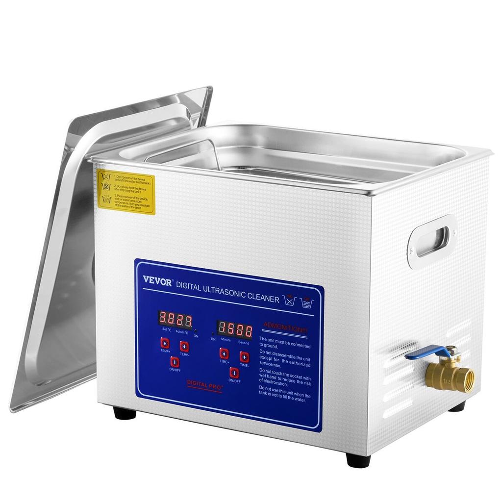 10L Ultrasonic Cleaner Machine Stainless Steel Ultrasonic Cleaning Machine Digital Heater Timer Jewelry Cleaning for Commercial Personal Home Use(10L)