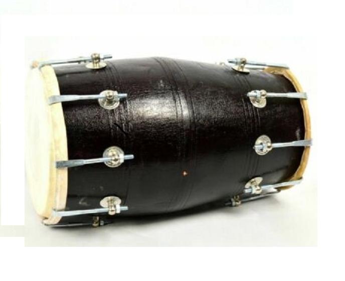 High Quality Black Wooden Dholak with Cover | Professional Folk Musical Instrument for Stage & Devotional Music