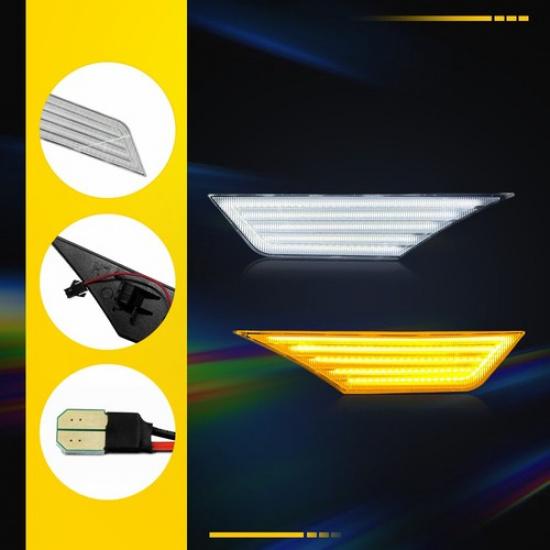 For 2016- Civic Sequential 3rows LED Side Marker Lights Turn Signal DRL Lamp