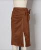Women's Elegant Lace-up Knot Suede Skirt for Spring & Autumn