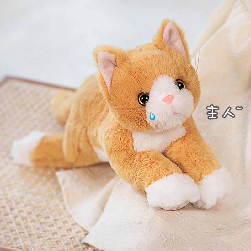 Simulation Cat Toy Cute Kitten Plush Doll Child Soothing Companion Pet Throw Pillow