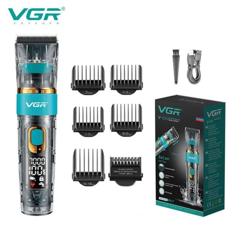 

VGR V-695 Cordless Professional Hair Trimmer for Men Electric Beard Hair Clipper Waterproof Haircut Adjustable 3 Motor Speed Safe and Skin-friendly синий
