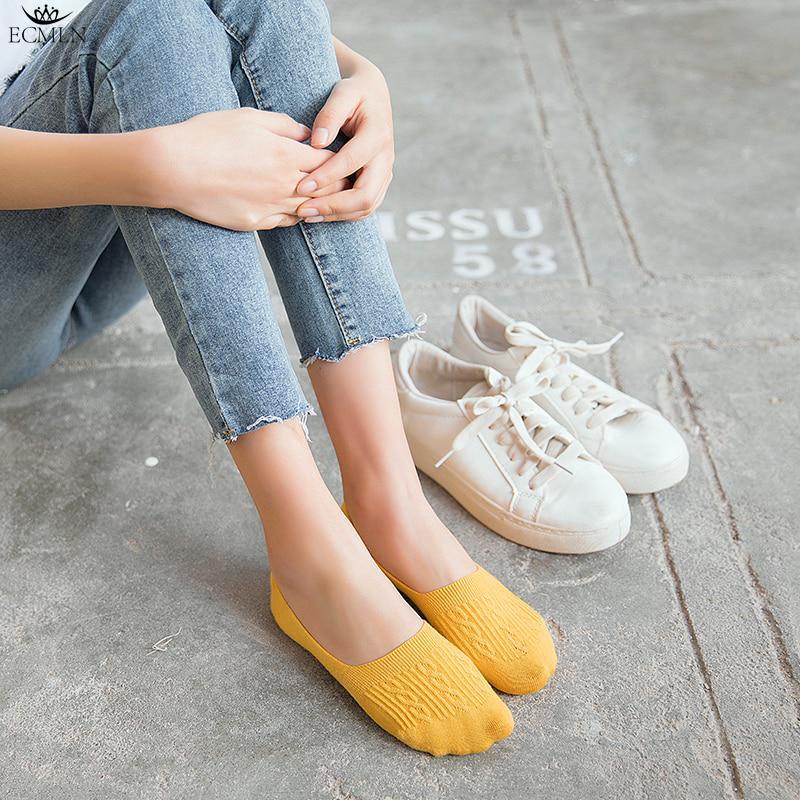 Mode Baumwolle Frauen Socken Feste Schneeflocke Softable Lustige Socken Frauen Sommer Slipper Socken Boot Socken Frauen Socken