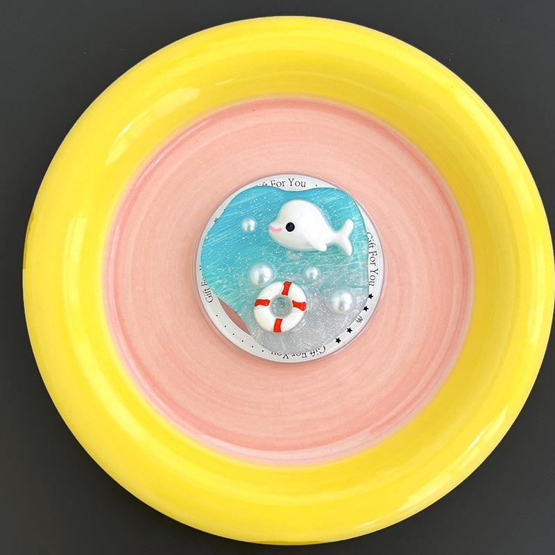 Japanese Small Fresh Ocean Pearl Mobile Phone Airbag Bracket Magnetic Suction Back Sticker Starfish Dolphin Retractable Portable Niche