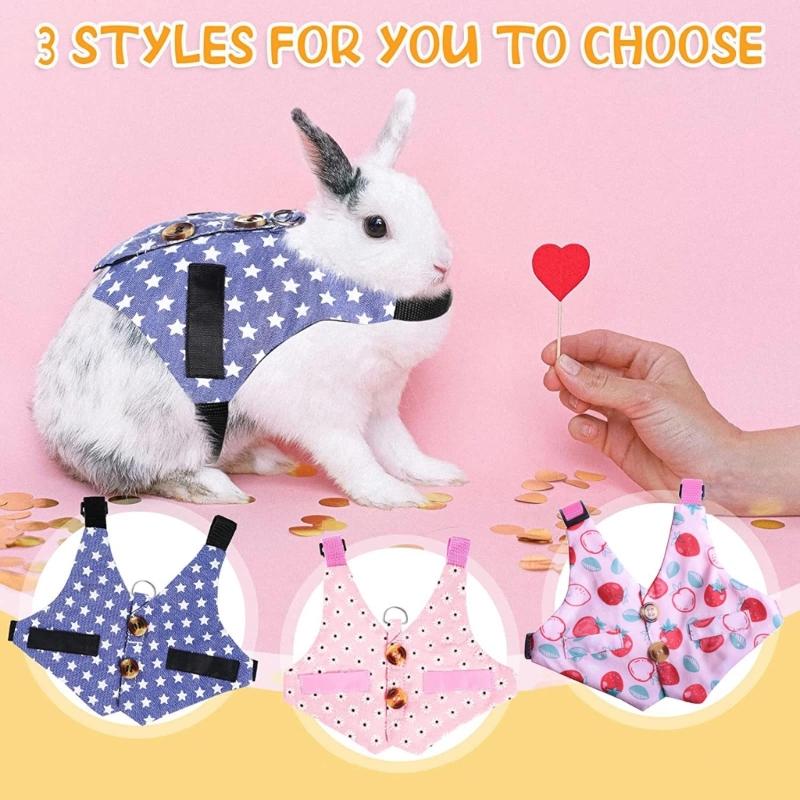 Pet Harness and Leash Small Animal Suit Vest Harness Outdoor Activity Training Small Pet Leash Clothes for Guinea Pigs