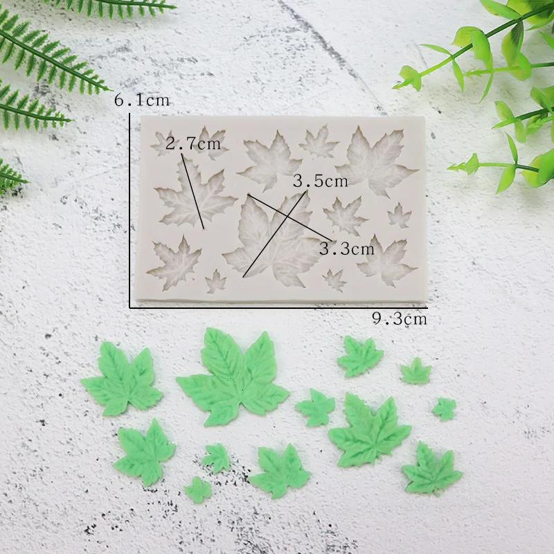 Silicone Resin Molds Christmas Tree Leaves Fondant Mold Cake Decorating Tools Pastry Kitchen Baking Accessories