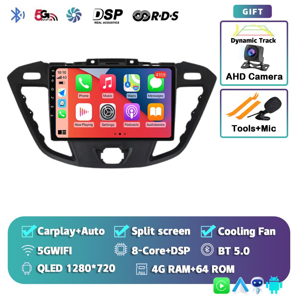 Android 14 Carplay Auto for Ford Transit Tourneo Custom 2013-2021 Navigation Car Radio 2 Din Multimedia Player Head Unit Stereo