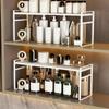 Iron Expandable Cabinet Shelf Large Capacity Cabinet Partition Shelf Narrow Spice Rack  Windowsill