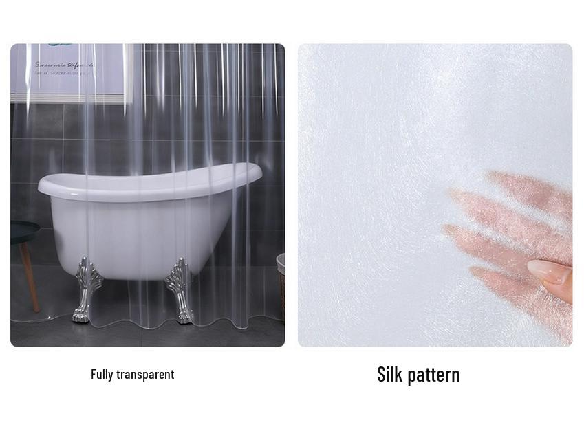 High-Transparency Waterproof EVA Shower Curtain, Mildew-Proof, Antibacterial, Splash-Resistant