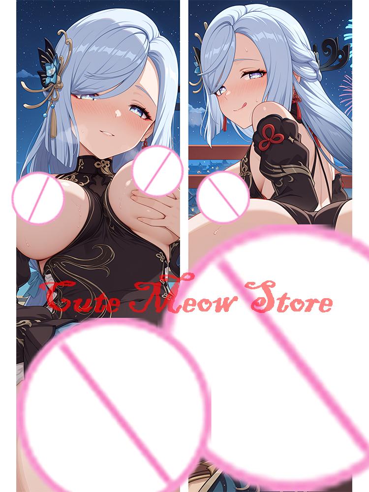 Дакимакура аниме Шэньхэ (Геншин Удар) Двусторонняя печать Наволочка для подушки-обнимашки в натуральную величину Взрослая наволочка Настраиваемая 40x120cm