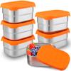 3/6Pcs Stainless Steel Lunch Box With Silicone Lid 8Oz Leakproof Snack Bento Box Refrigerator Fresh Keeping Box Kitchen Tools