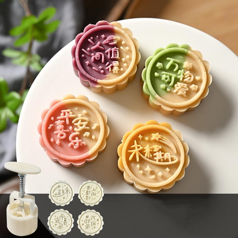 Plastic Mooncake Mold 50g Pastries Dessert Mold Hand Pressed Mould  Chocolate Dessert
