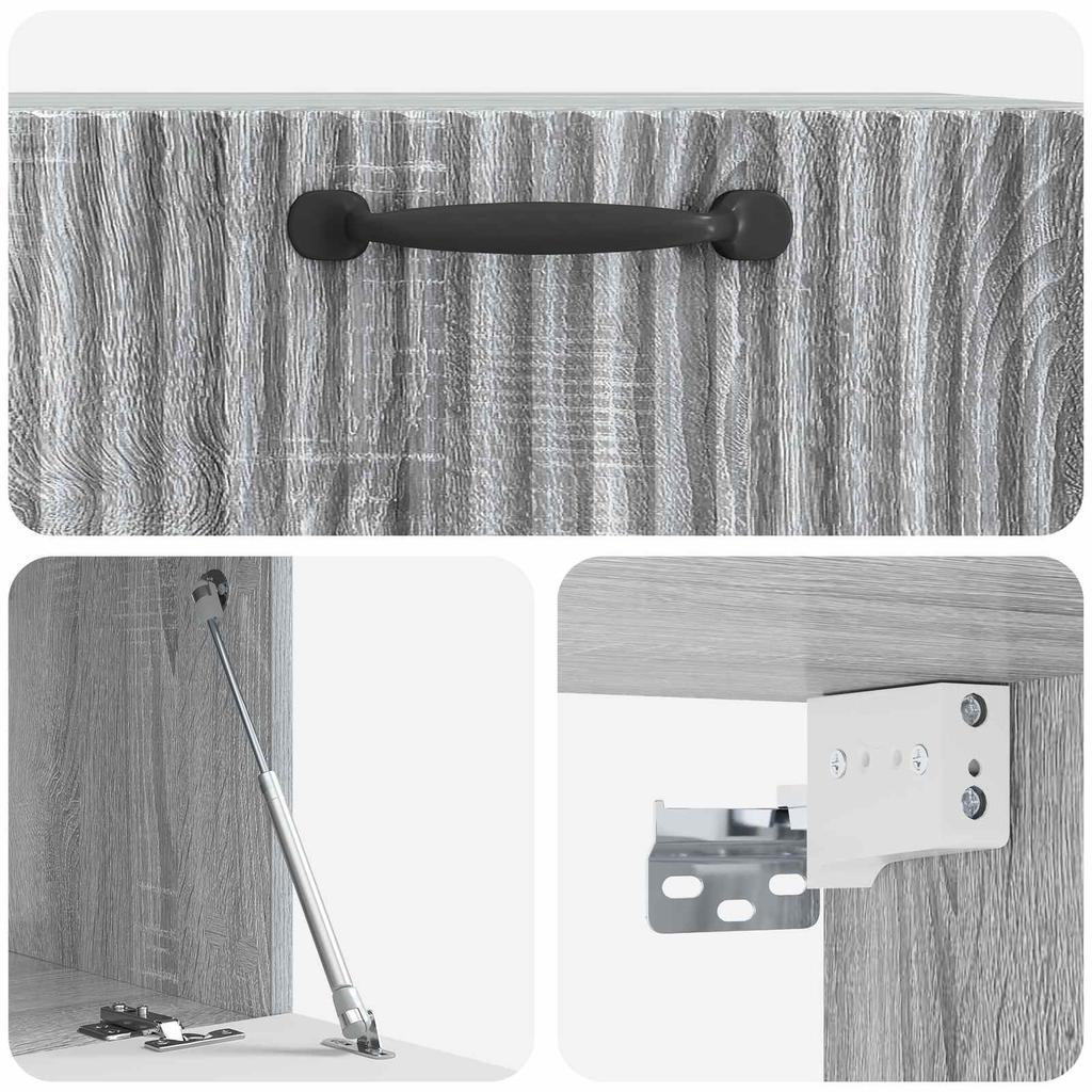 Wall Mounted TV Cabinet Grey Sonoma 59.5 x 41 x 30 cm