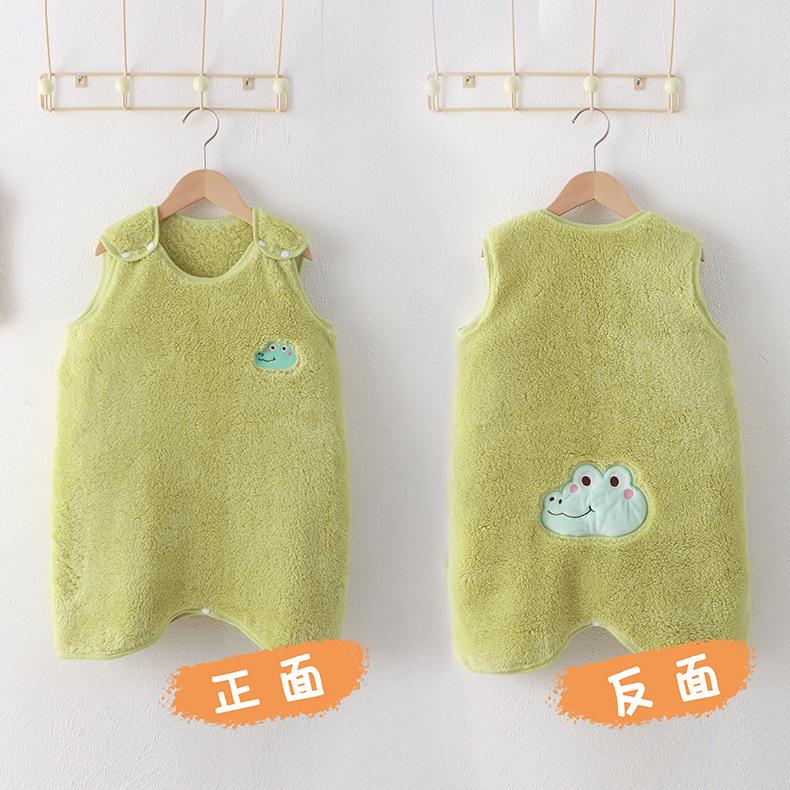 

Детский спальный мешок без рукавов из кораллового флиса - Жилет-антипинок, Теплая пижама для осени и зимы 90 [Fits 80-90cm]