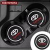 LATE7 2pcs Car Coaster Water Cup Bottle Holder Anti-slip Pad Mat Silica Gel Waterproof For Toyota Corolla Camry Hilux Rav4 Accessories