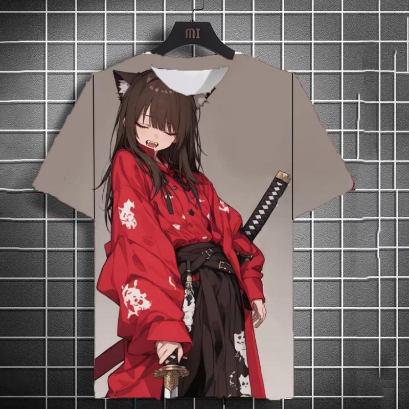 Japanese-style cartoon girl graphic T-shirt 3d Printing Summer Leisure Dry Men's T-Shirt Children's Clothing Tee Y2k