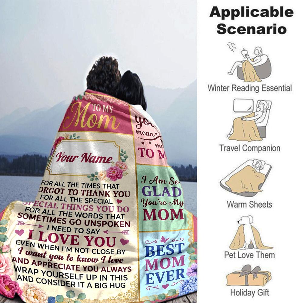 Mom'S Love Appreciation Blanket Warmthful Decor Great For Sofa Couch Office Bed Picnics Four Seasons Multipurpose Digital Print Birthday Christmas