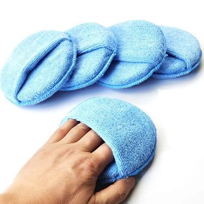 5pcs Car Microfiber Wax Applicator Foam Pocket Sponge Detailing Cleaning Buffing Pad for Auto Waxing, Dusting Polishing