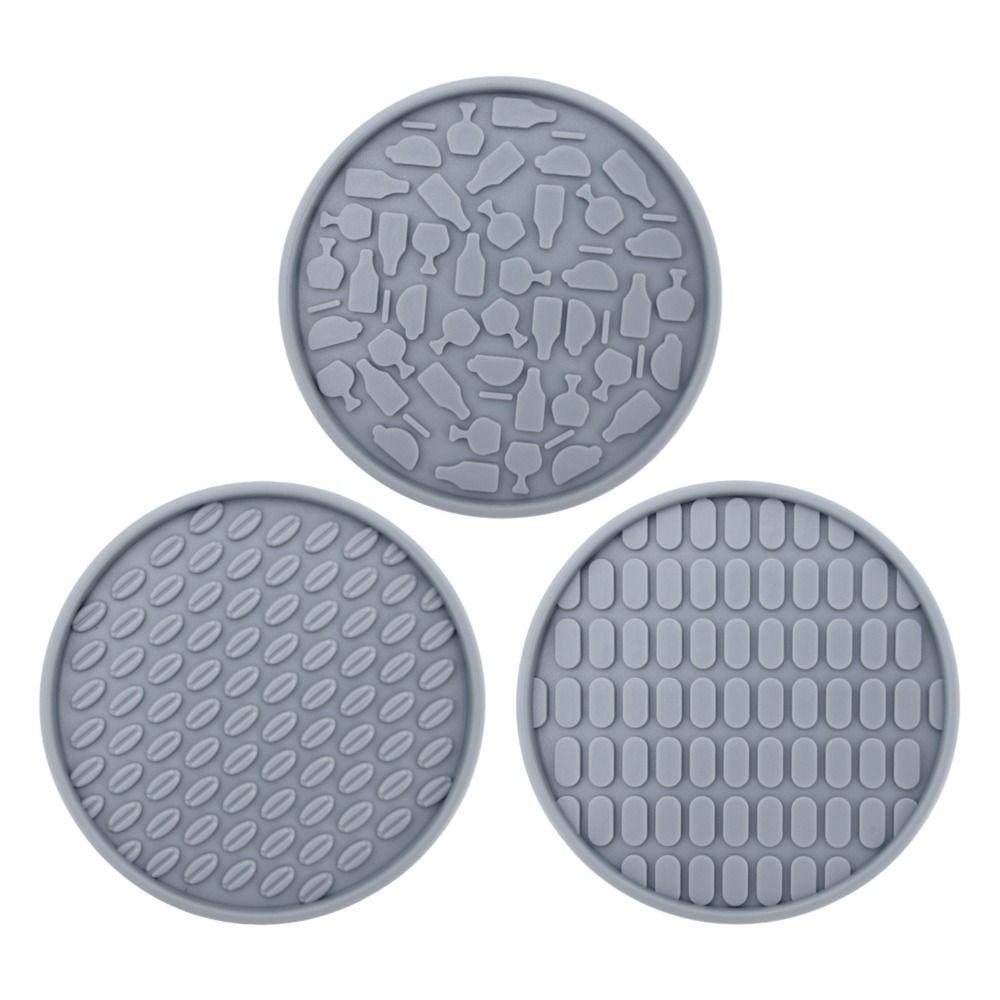6pcs/Set Tabletop Protection Cup Pad Silicone Tea Mat Thick Silicone Drink Coaster Set Table Mat