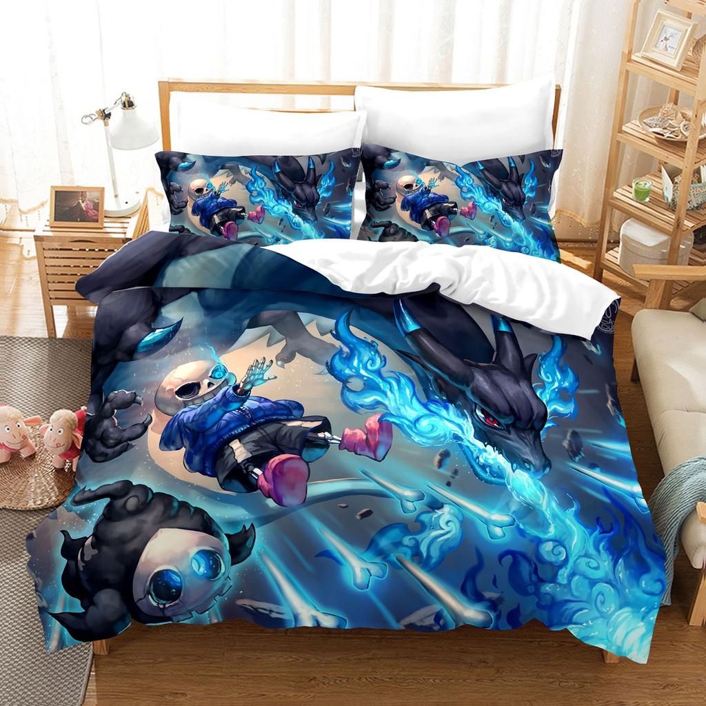 3pcs Bedding Set Animation Wish 3D Printed Cozy Duvet Cover King Queen Twin Size Birthday Gift for Adult Bedroom Decor