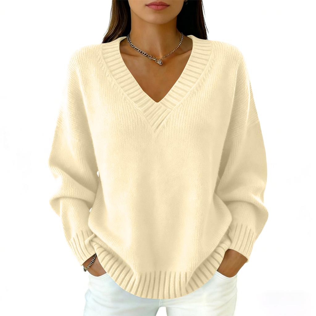 Damen Langarm Strickpullover Tops