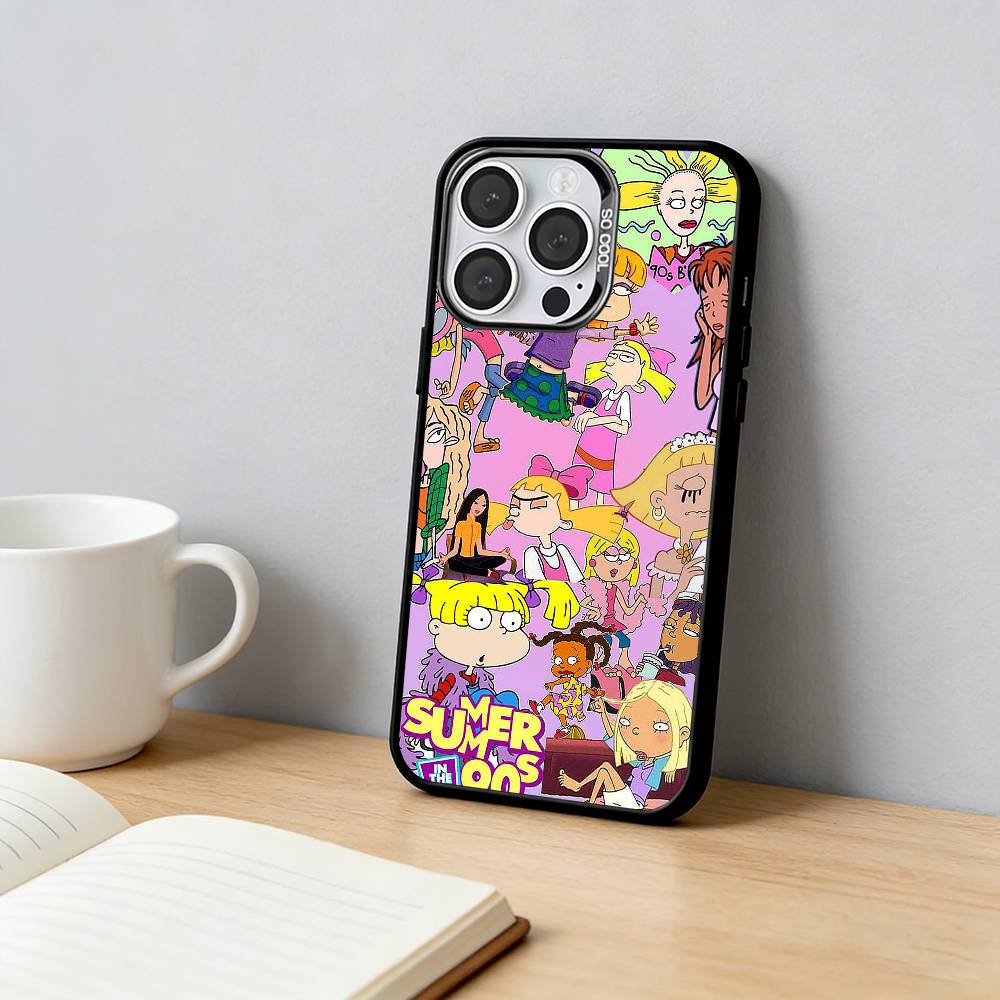 

Funny Cute R-Rugrats Phone Case For iPhone 17,16,15,14,13,12,11 Plus,Pro Max,XS,Colorful Silver Black Cover iPhone15plus