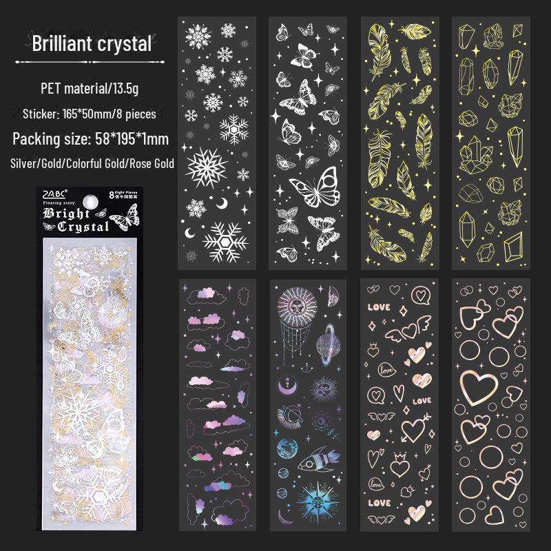 

Водонепроницаемые наклейки для блокнота с домашними животными Yuezhen с плавающим световым лазерным дизайном Brilliant crystal