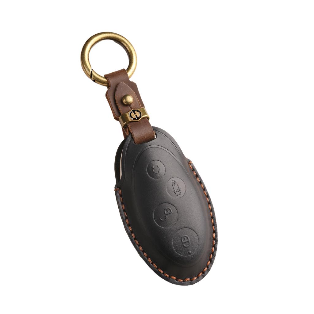 The New Retro Key Cover Is Suitable for Yuan Key Bag Cover, BYD 17 S7 Key Bag Cover, Purely Handmade Genuine Leather.