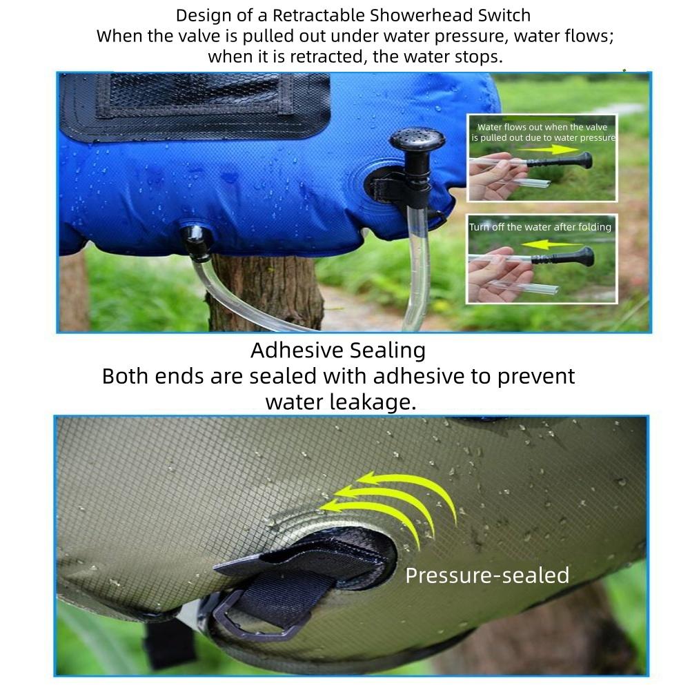 5 Gallon Solar Shower Bag - 20L Portable Camping Shower With Hose & On/Off Shower Head, Solar Heating Bag For Outdoor Hiking, Beach, Travel