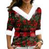 Women's Elegant Christmas V-Neck Top for Party, Date and Everyday Wear
