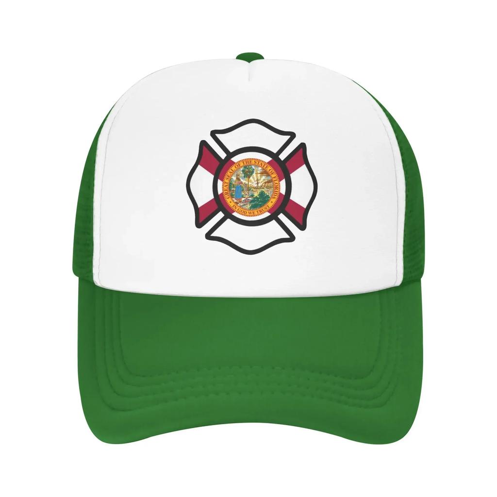 Florida Firefighter Maltese Cross Sport Mesh Baseball Caps For Mens  Camping Female Beach Sun Hat Trucker Cap