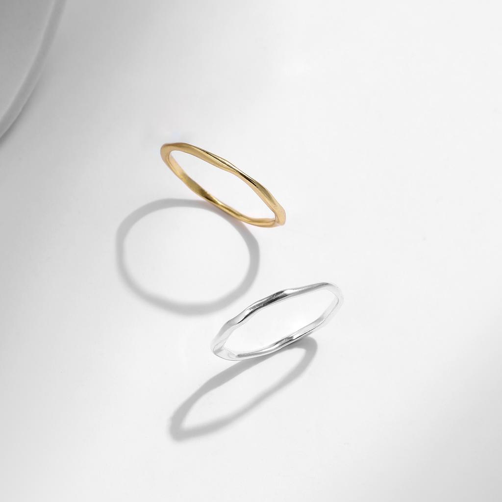 MODIAN Srebro 925 Prosty Geometryczny Skręcony Pierścionek Trendy Stackable Złota Delikatna Biżuteria Dla Kobiet Prezenty na Imprezę