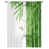 Bamboo Green White Plant Tulle Sheer Curtains for Living Room the Room Bedroom Kitchen Decoration Voile Organza Curtains