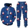 2024 Herbst-Winter 3D-Druck Herren Weihnachts-Kapuzenpullover Sweatshirt Set