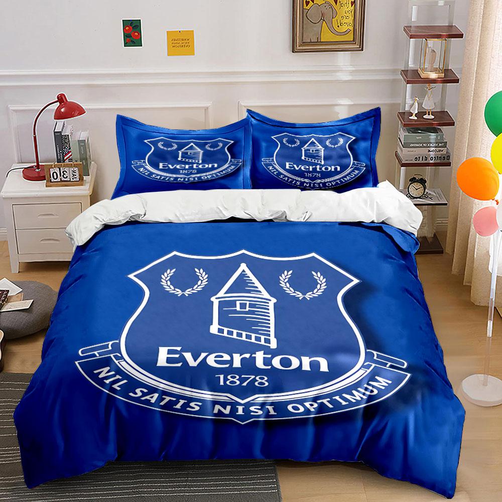Everton Logo Bettwäscheset Bettwäsche Bettbezug Set Bettbezug Kissenbezüge (1 * Bettbezug 2 * Kissenbezüge, ohne Bettdecke)