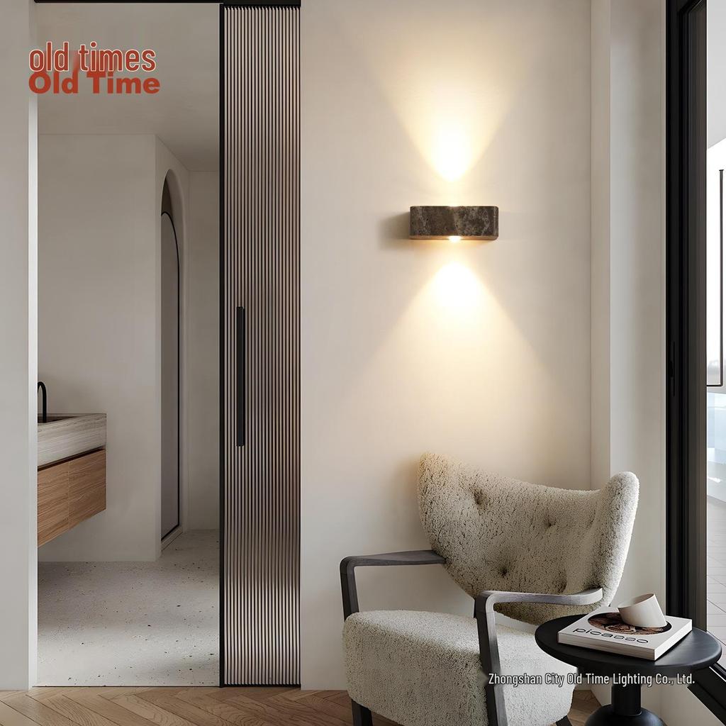 Yellow Dongshi Stone Wall Lamp: Up/Down Villa, Hotel, Bedroom Mood Spotlight