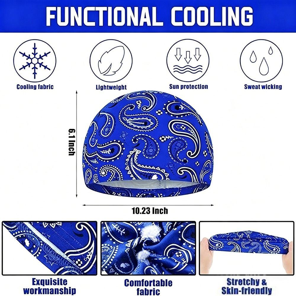 New Paisley Print Hijab Caps Breathable Helmet Liner Pirate Hat Quick Dry Comfortable Bandana Hat Outdoor Activities