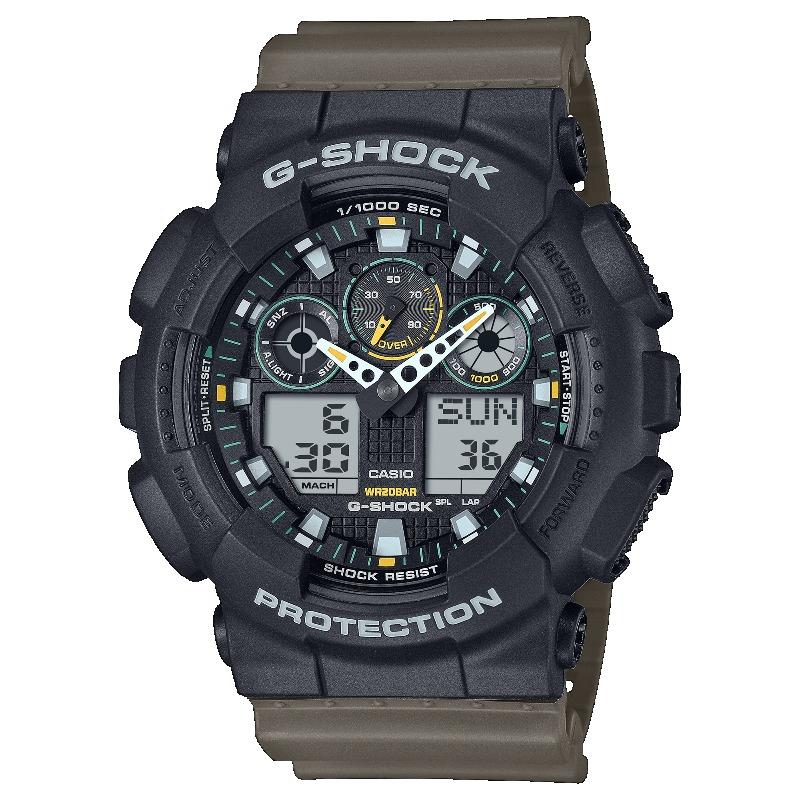 

Casio G-SHOCK Men s Resin 200M Water Resistant Digital Shock Resistant Quartz Watch GA-100TU-1A3 чёрный