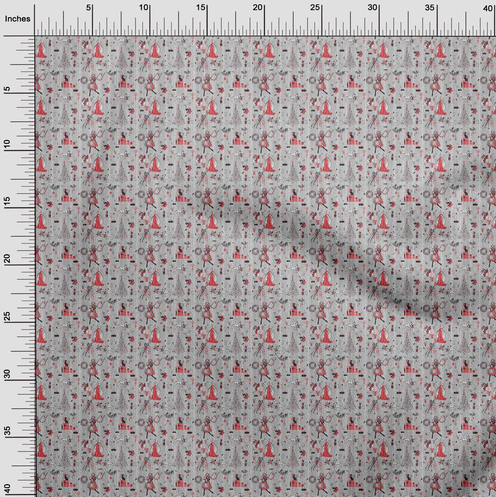oneOone Cotton Flex Grey Stoff Jul Quilting Rekvisita Print Systoff By The Yard 40 tommer