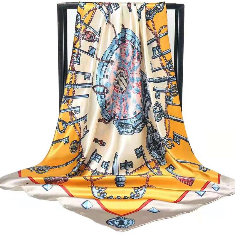 90 Large Silk Scarf for Women - Spring/Autumn Korean Style Satin Neckerchief, Mother's Day Gift