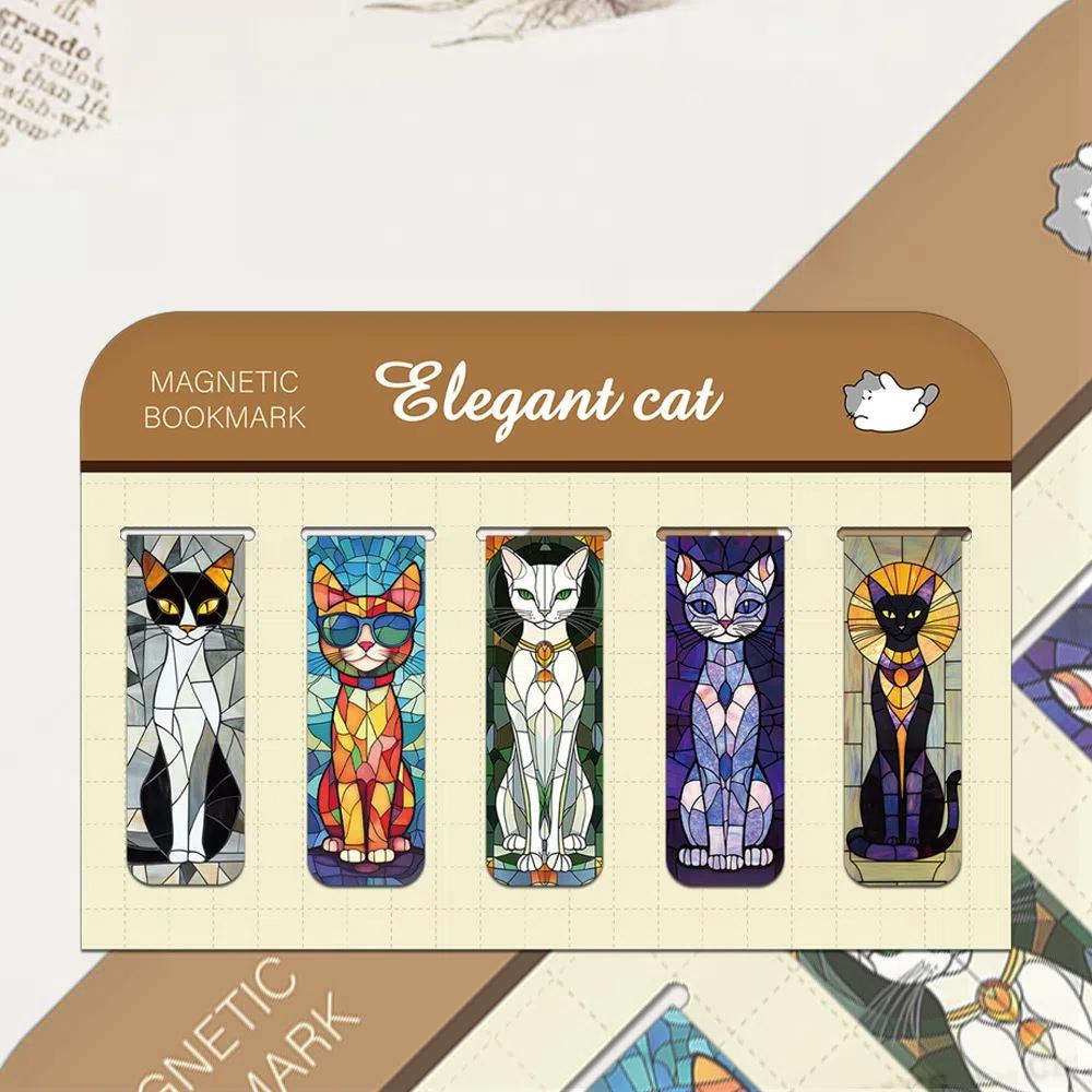 

Набір 5 шт. Закладка для сторінки книги в стилі олійного живопису, магнітний тримач для сторінок з нотатками, офісне приладдя B